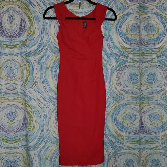 Rock Steady Red Wiggle Dress - Picture 1 of 5